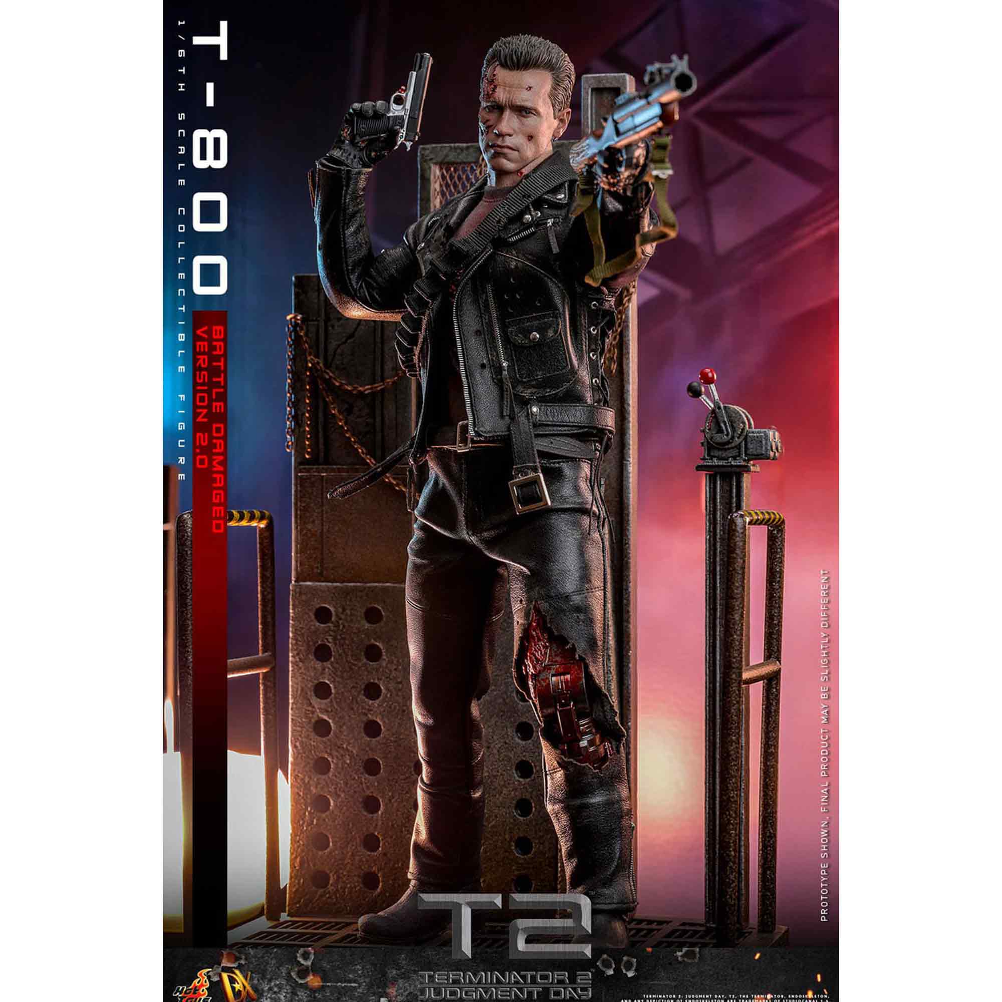 Hot Toys: Terminator 2 - Movie Masterpiece - T-800 (2.0) Battle Damaged Ver. - Actionfigur 1/6 - 32 cm