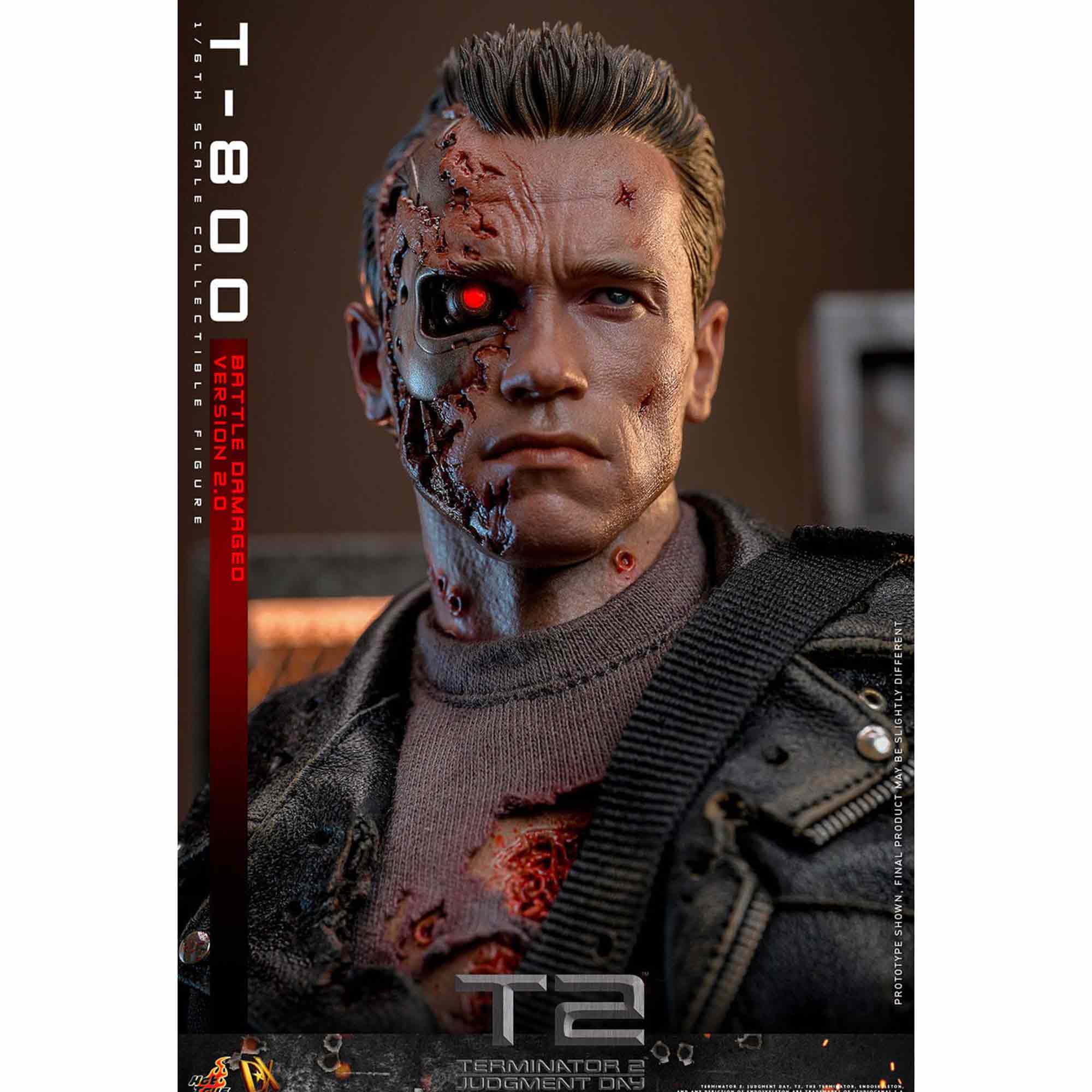 Hot Toys: Terminator 2 - Movie Masterpiece - T-800 (2.0) Battle Damaged Ver. - Actionfigur 1/6 - 32 cm