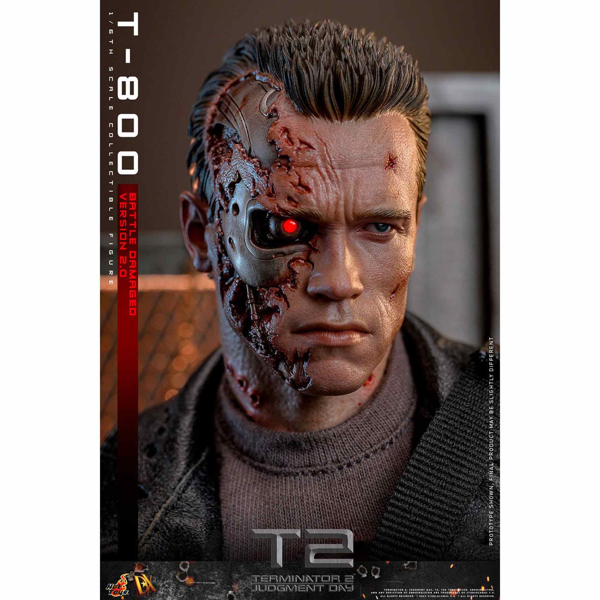 Hot Toys: Terminator 2 - Movie Masterpiece - T-800 (2.0) Battle Damaged Ver. - Actionfigur 1/6 - 32 cm