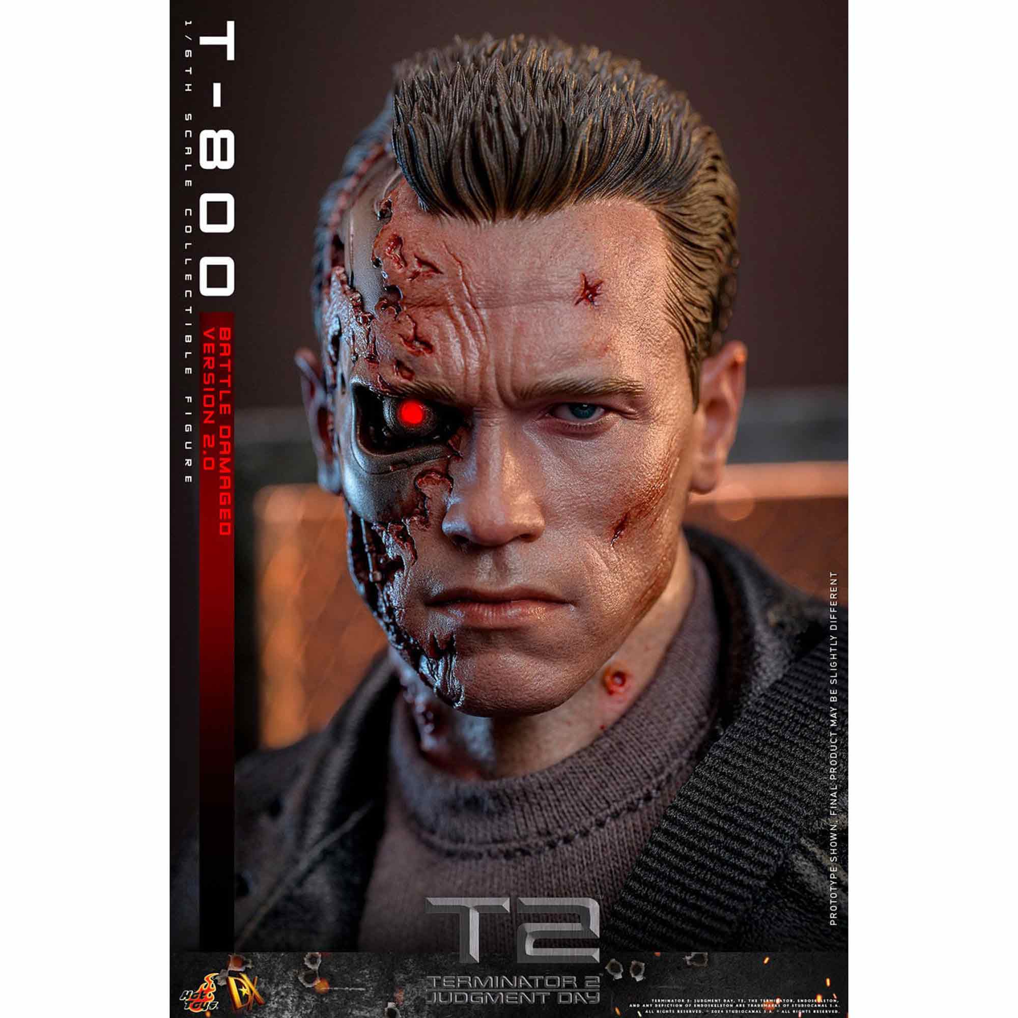 Hot Toys: Terminator 2 - Movie Masterpiece - T-800 (2.0) Battle Damaged Ver. - Actionfigur 1/6 - 32 cm