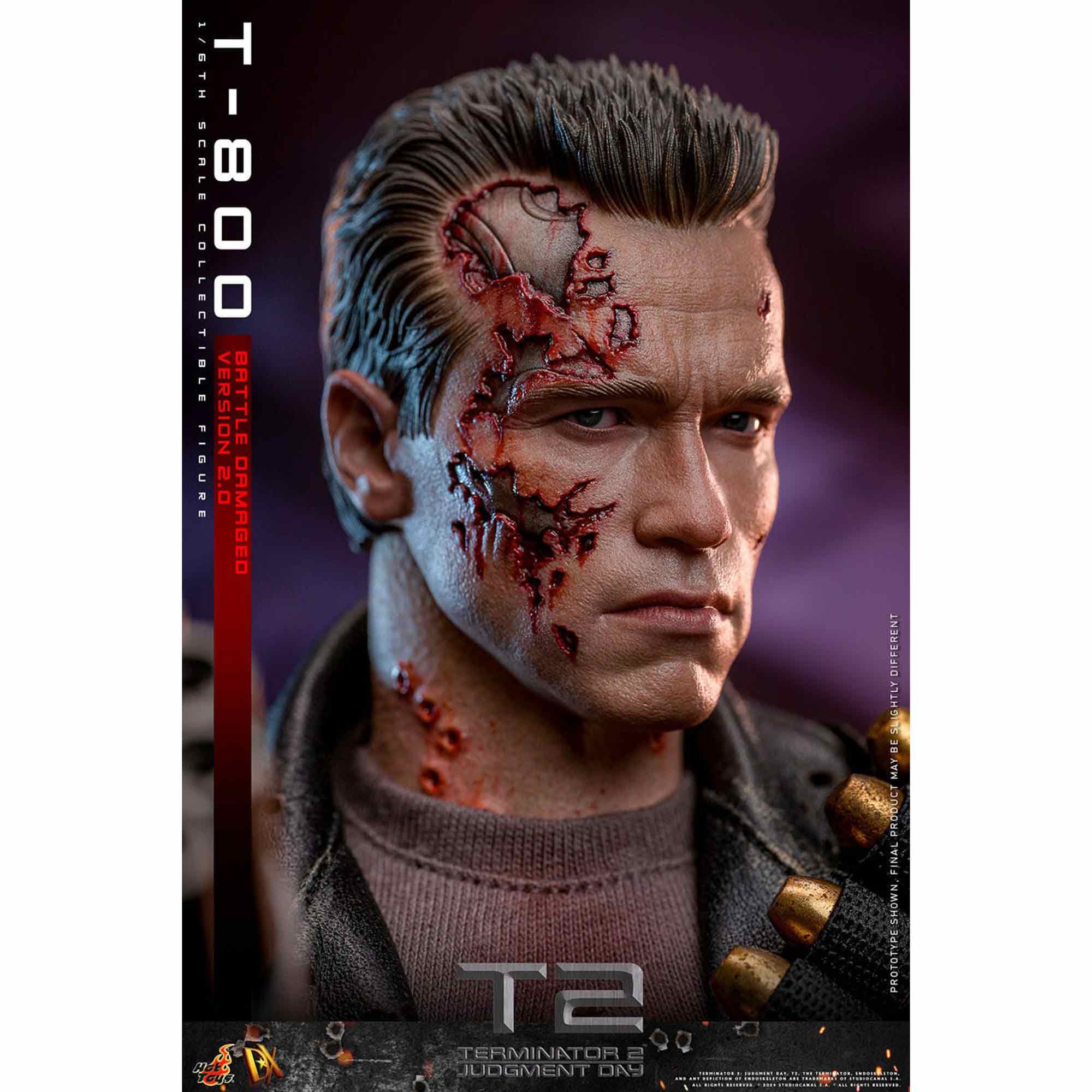 Hot Toys: Terminator 2 - Movie Masterpiece - T-800 (2.0) Battle Damaged Ver. - Actionfigur 1/6 - 32 cm